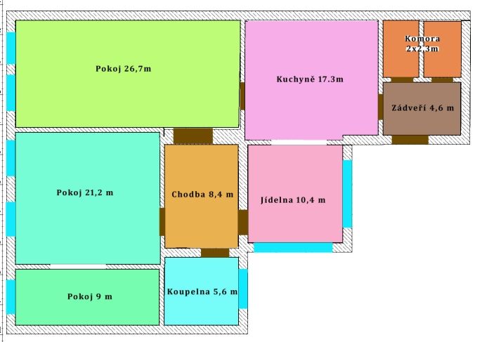 Pronájem, Byt 3+1, Bedihošť
