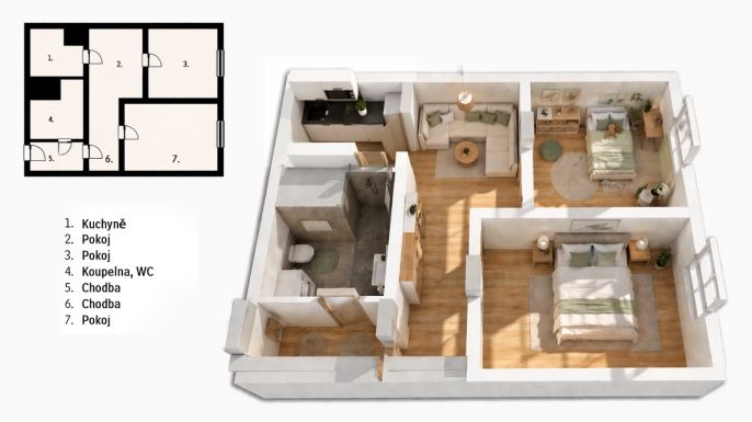 Prodej, Byt 3+kk, Praha