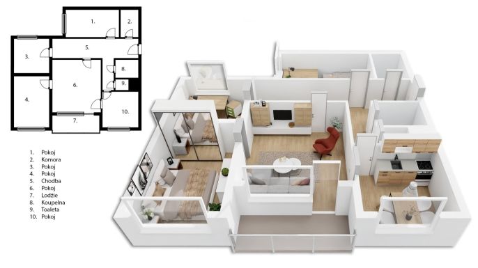 Prodej, Byt 4+1, Zlín