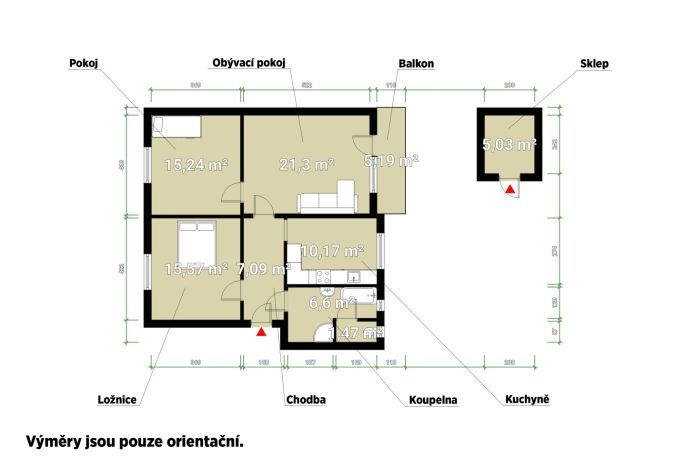 Prodej, Byt 3+1, Písek