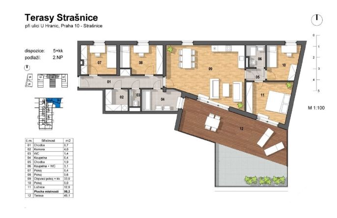 Pronájem, Byt 5+kk, Praha