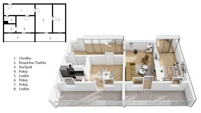 Prodej, Byt 3+1, Broumov