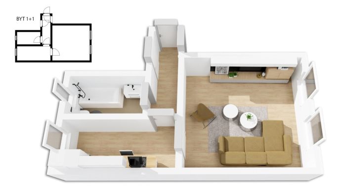 Prodej, Byt 1+1, Hronov