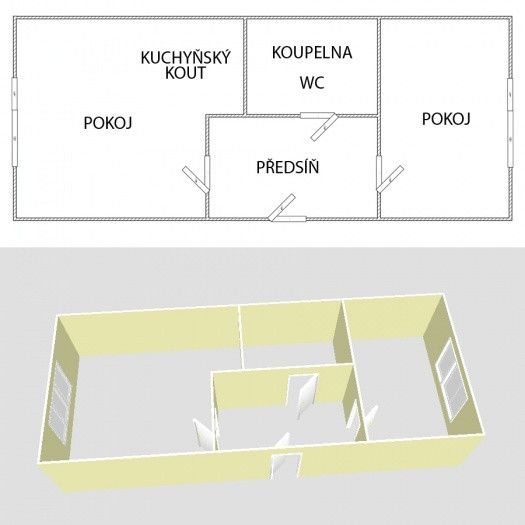 Pronájem, Byt 2+kk, Trhové Sviny