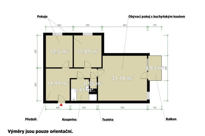 Pronájem, Byt 3+kk, Plzeň