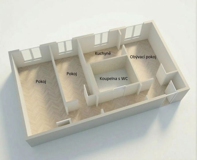 Prodej, Byt 3+1, Písek