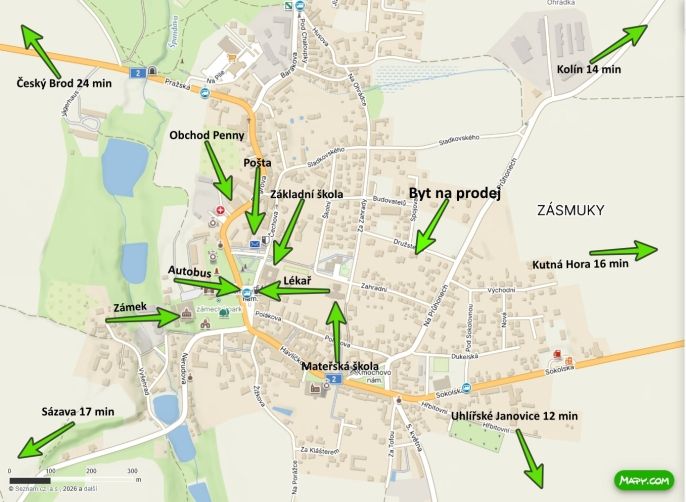 Prodej, Byt 3+1, Zásmuky