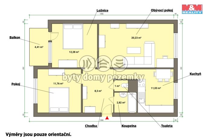Prodej, Byt 3+1, Bor