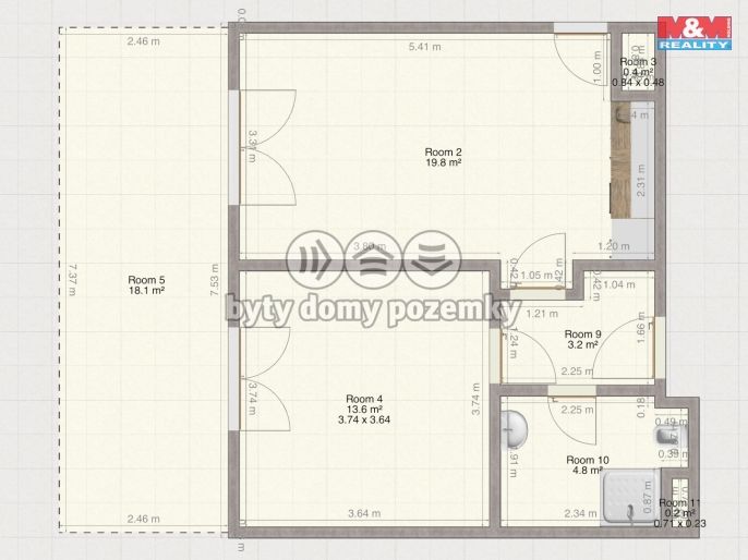 Pronájem, Byt 2+kk, Plzeň