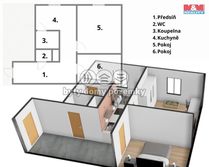 Prodej, Byt 1+1, Vimperk