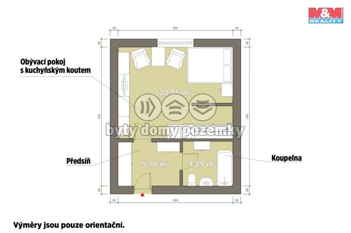 Pronájem, Byt 1+kk, Přeštice