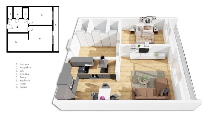 Prodej, Byt 2+kk, Pardubice