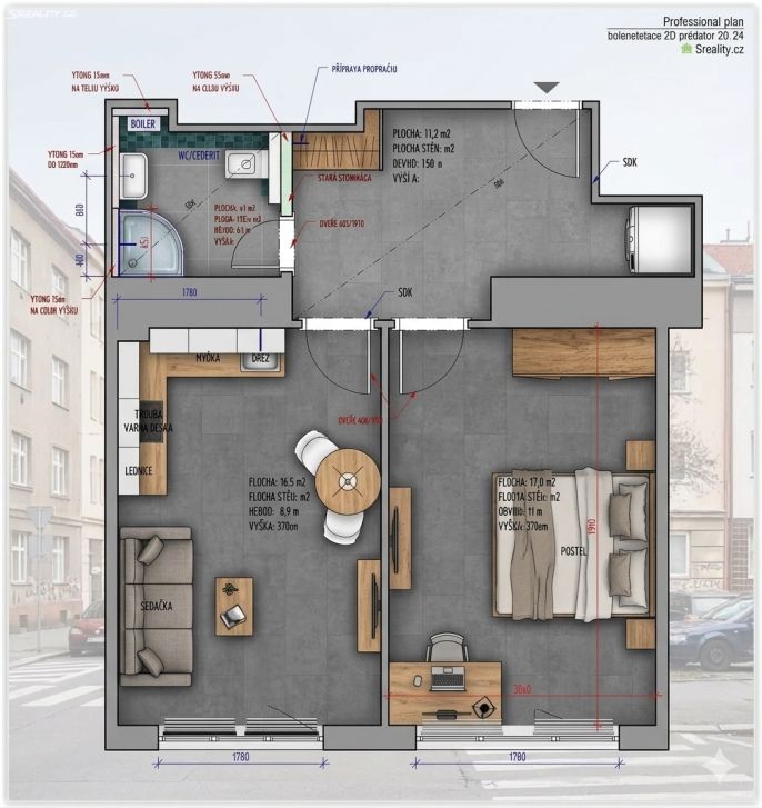 Pronájem, Byt 2+kk, Praha