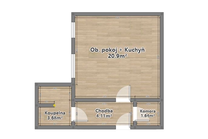 Pronájem, Byt 1+kk, Plzeň