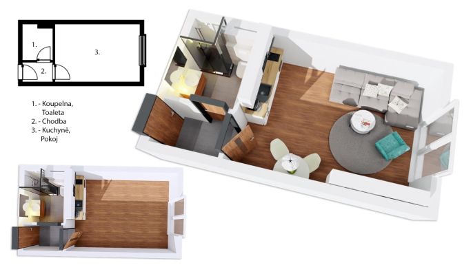 Prodej, Byt 1+kk, Praha