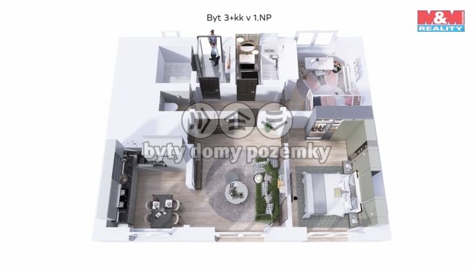 Prodej, Byt 3+kk, Kamenný Újezd