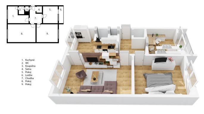 Prodej, Byt 3+1, Šumperk