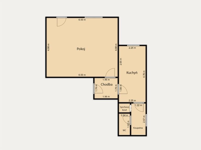 Prodej, Byt 1+1, Aš