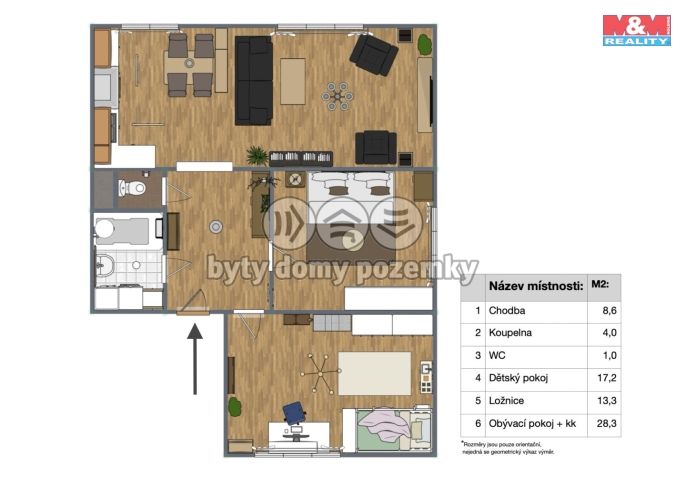 Prodej, Byt 3+kk, Hostomice