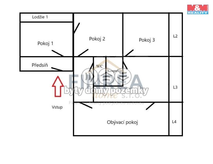 Prodej, Byt 4+1, Chomutov