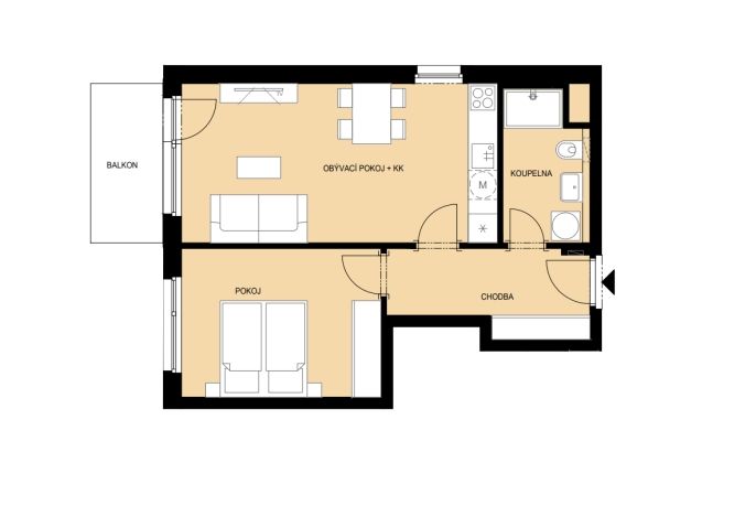 Pronájem, Byt 2+kk, Pardubice