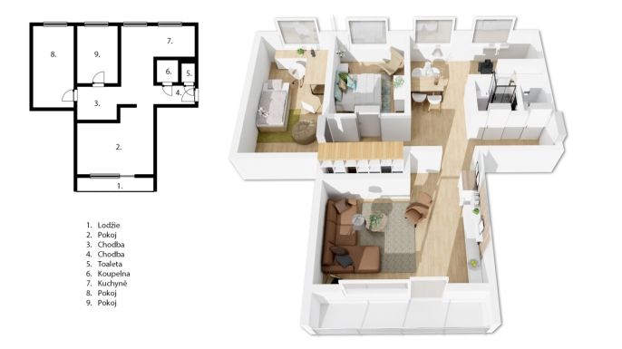 Prodej, Byt 3+1, Praha