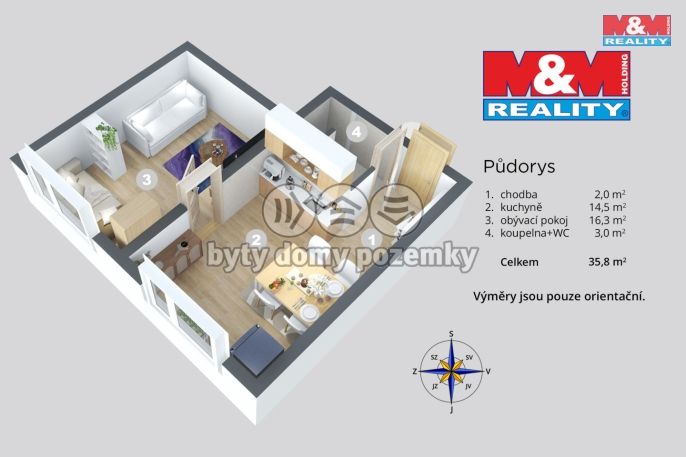 Prodej, Byt 1+1, Ústí nad Labem