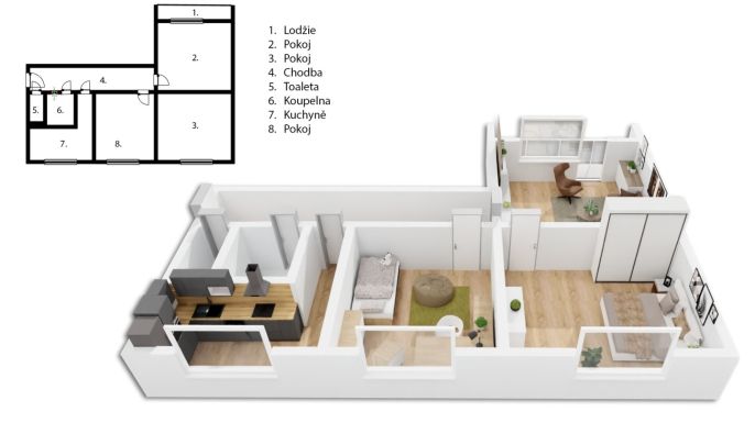 Prodej, Byt 3+1, Poděbrady