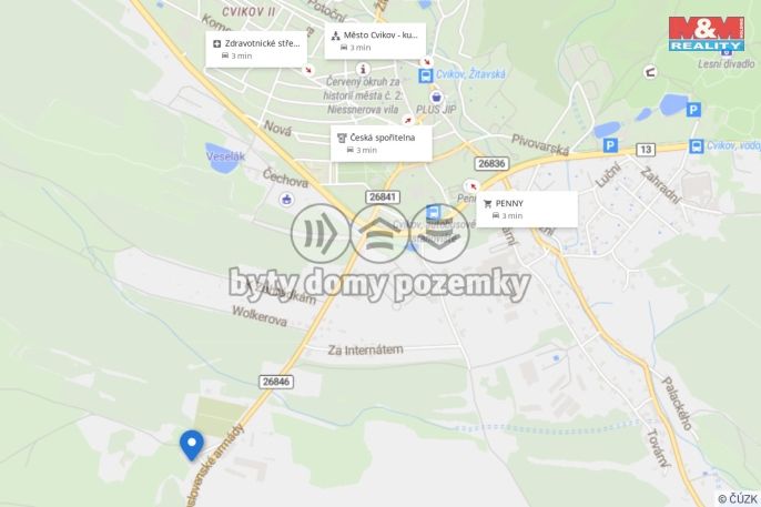 Pronájem, Byt 1+1, Cvikov