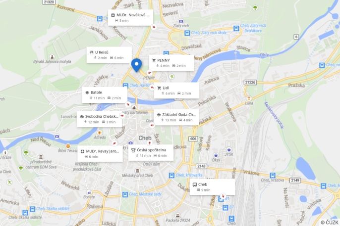 Pronájem, Byt 4+kk, Cheb