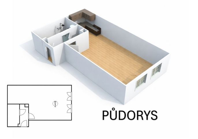 Pronájem, Byt 1+kk, Kolín