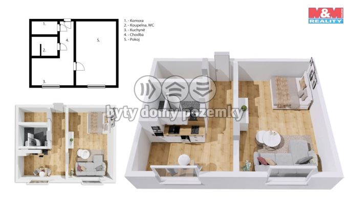 Pronájem, Byt 1+1, Rokytnice v Orlických horách