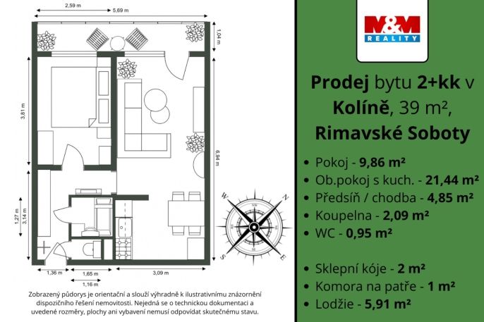 Prodej, Byt 2+kk, Kolín