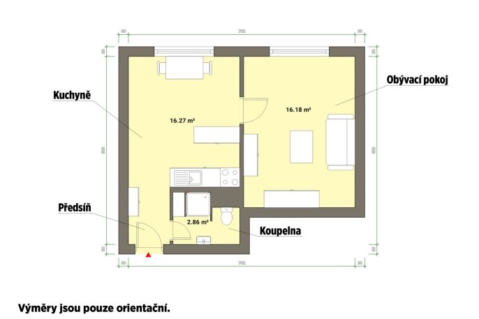 Pronájem, Byt 1+1, Teplá