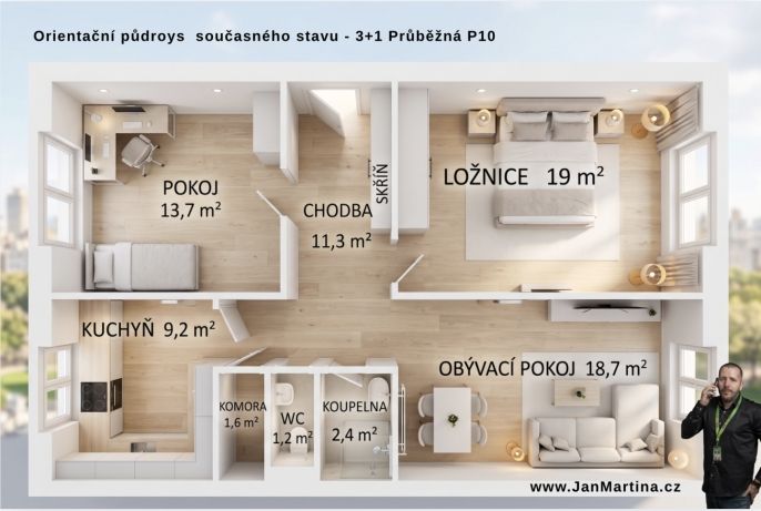 Prodej, Byt 3+1, Praha