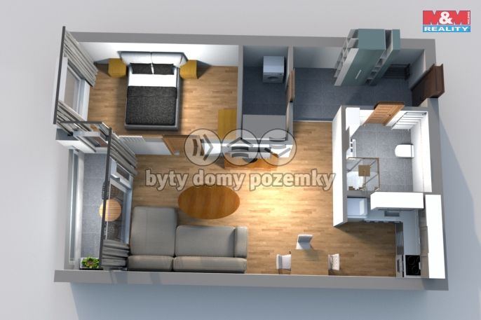 Pronájem, Byt 2+kk, Kolín