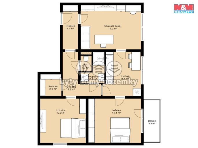 Prodej, Byt 3+1, Jihlava