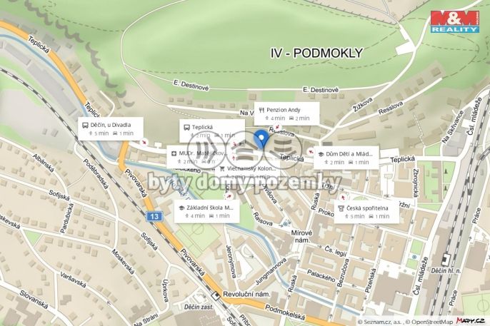 Pronájem, Byt 1+1, Děčín