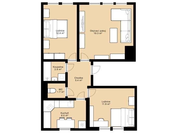 Prodej, Byt 3+1, Mirotice