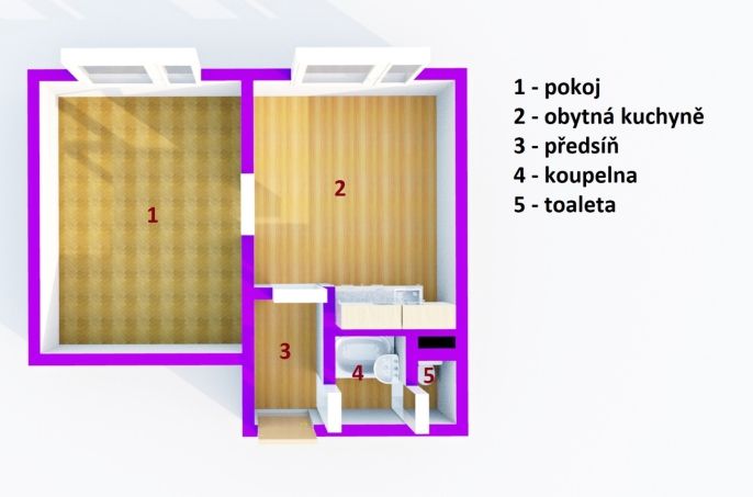 Prodej, Byt 1+1, Bílina