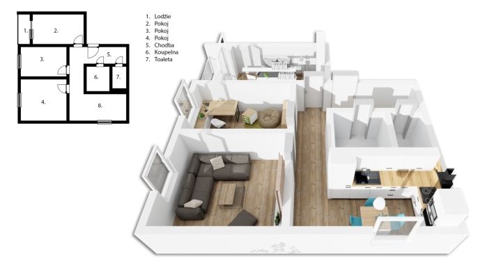 Prodej, Byt 3+1, Benešov