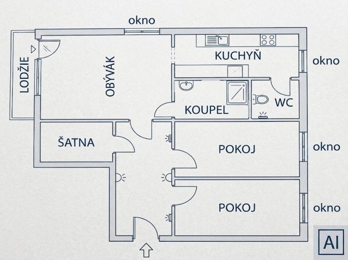 Pronájem, Byt 3+kk, Litoměřice