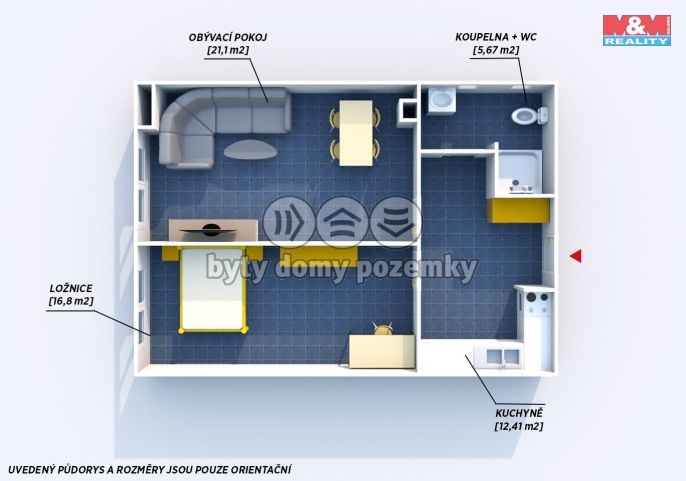 Pronájem, Byt 2+kk, Strašice