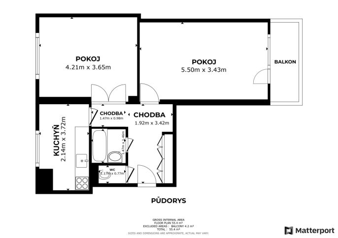 Pronájem, Byt 2+1, Ostrava
