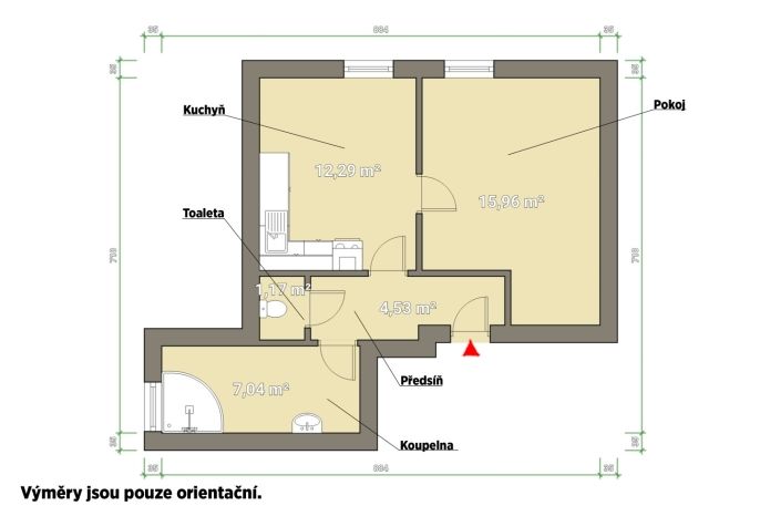 Pronájem, Byt 2+kk, Chrást