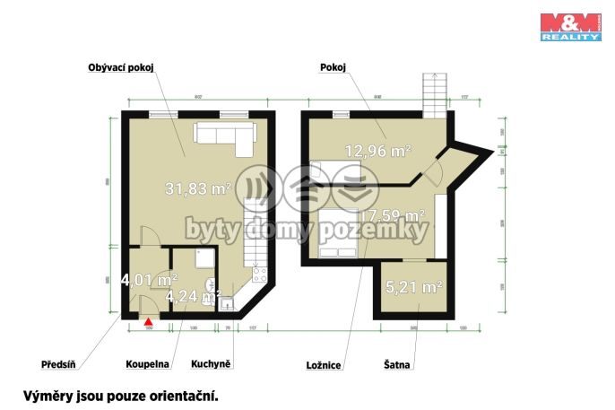 Prodej, Byt 3+kk, Šestajovice