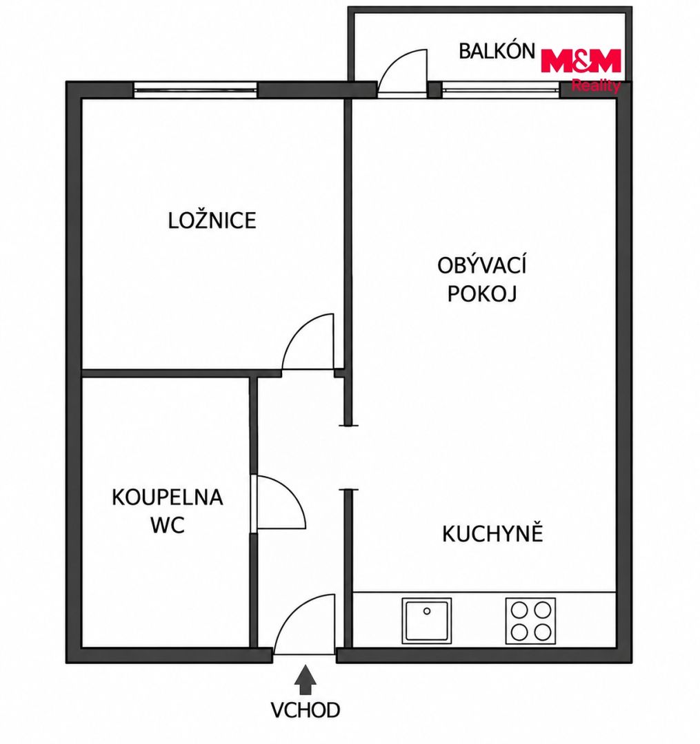955880 - Pronájem bytu 2+kk, 46 m², Praha, ul. Jeremiášova