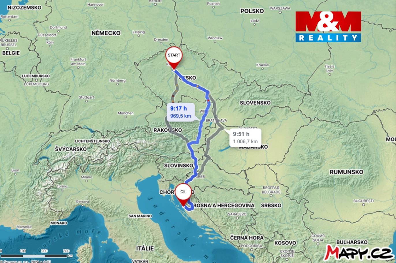 Mapa z ČR