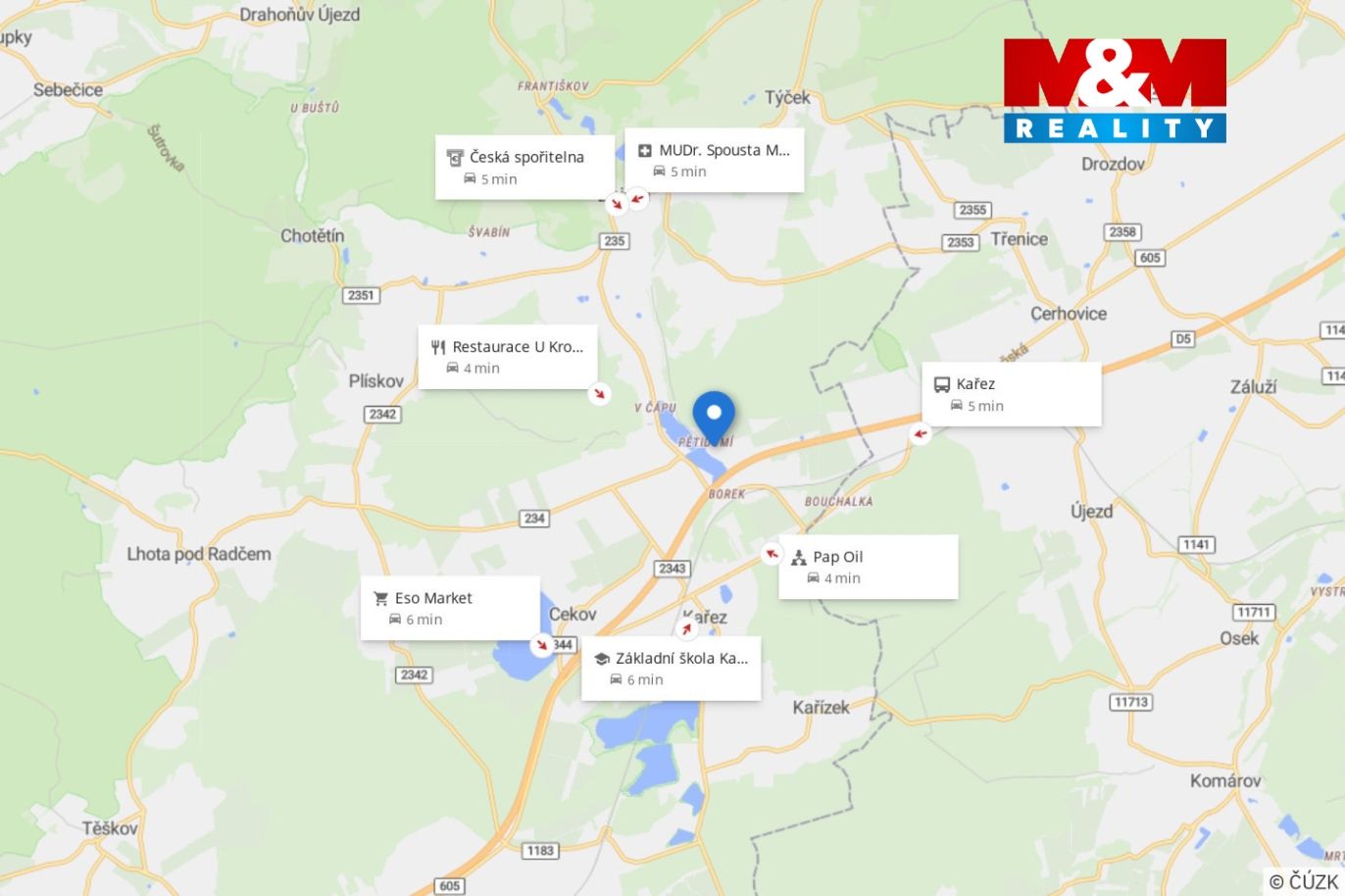 mapa okolí
