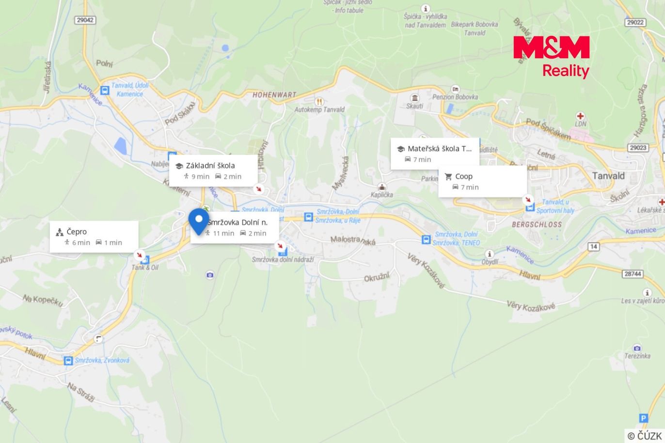 Mapa okolí